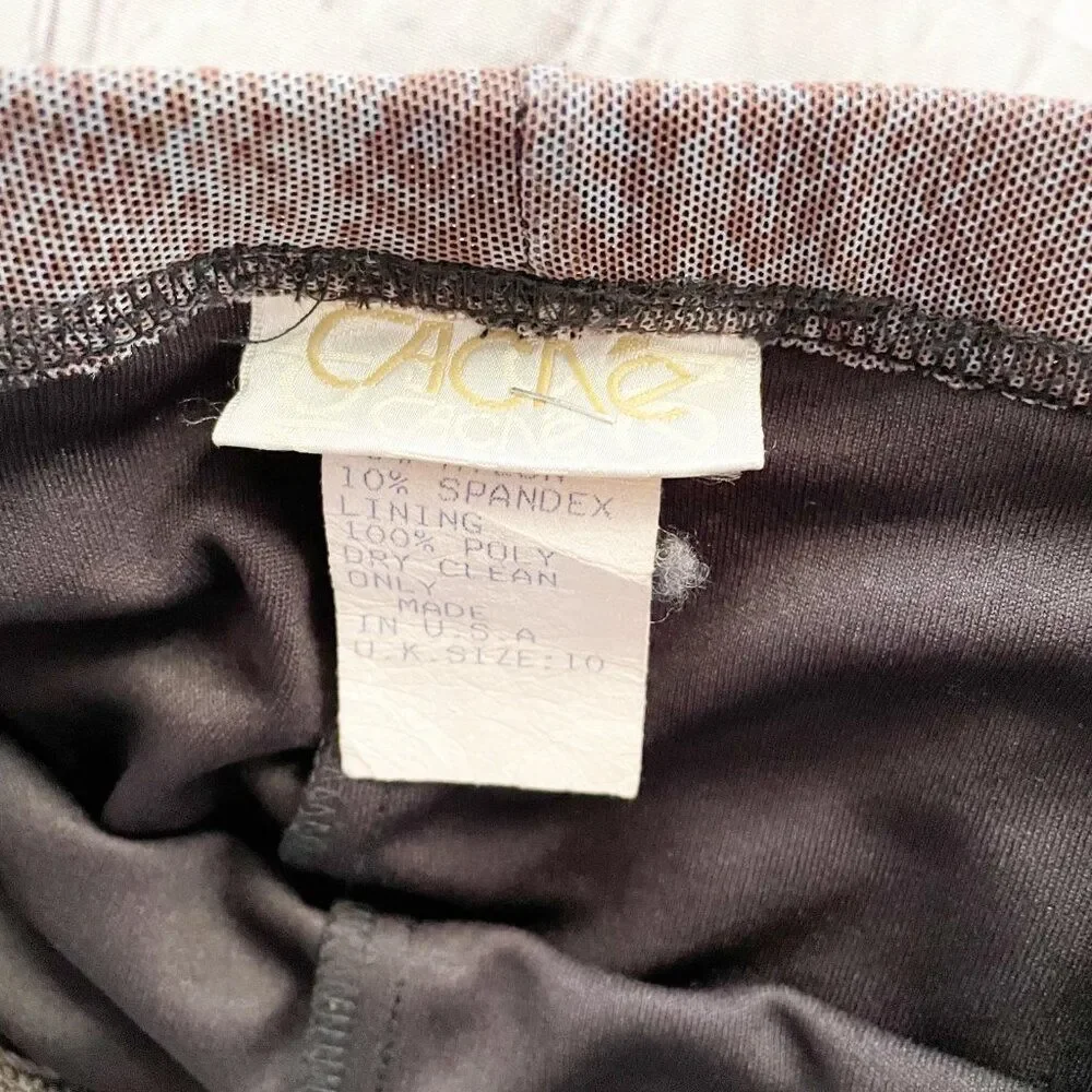 Cache Snake Print Lined mesh Sheer Flowy Palazzo Purple Taupe Wide Leg Pants M - Picture 12 of 12